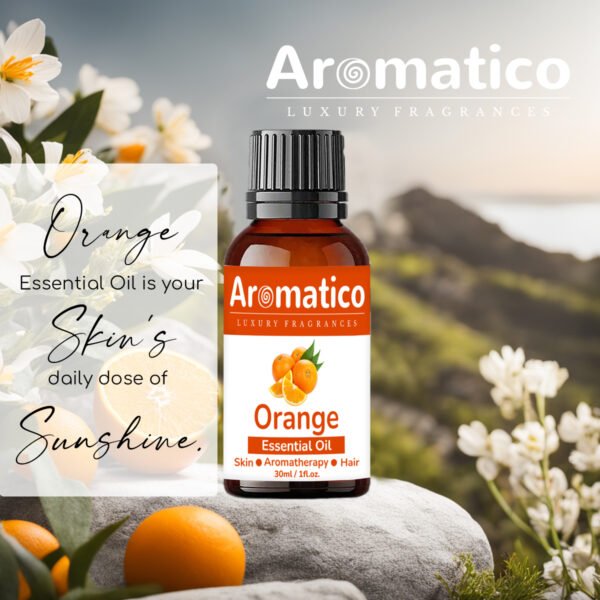 Orange Essential Oil | Skin radiance Enhance Hair Brilliance | Refreshing Care for Face, Scalp & Skin. Pure & Natural Therapeutic Grade & Undiluted Oil | 30ML - Image 2