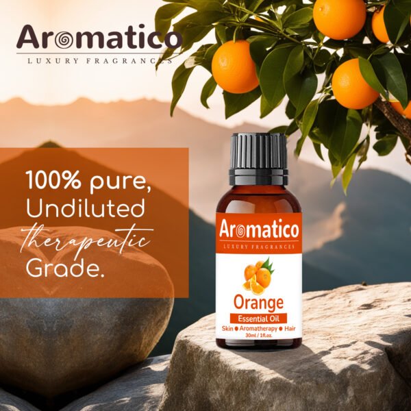 Orange Essential Oil | Skin radiance Enhance Hair Brilliance | Refreshing Care for Face, Scalp & Skin. Pure & Natural Therapeutic Grade & Undiluted Oil | 30ML - Image 6