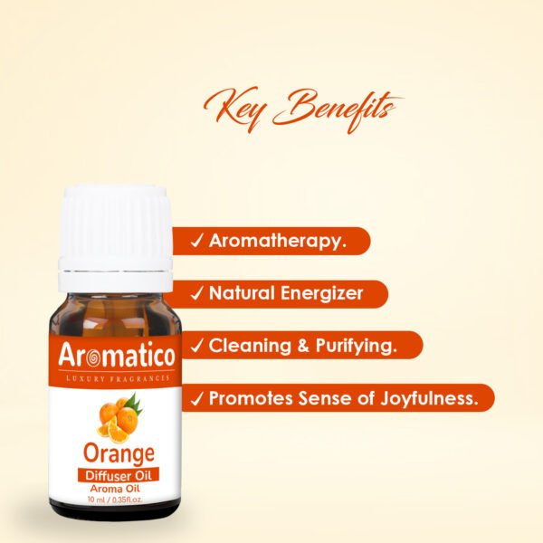 Orange Diffuser Oil for Long-Lasting - Premium Home Fragrance Oil for Aromatherapy, Meditation & Concentration - Versatile Use in Diffusers, Air Fresheners - 10ml - Image 2