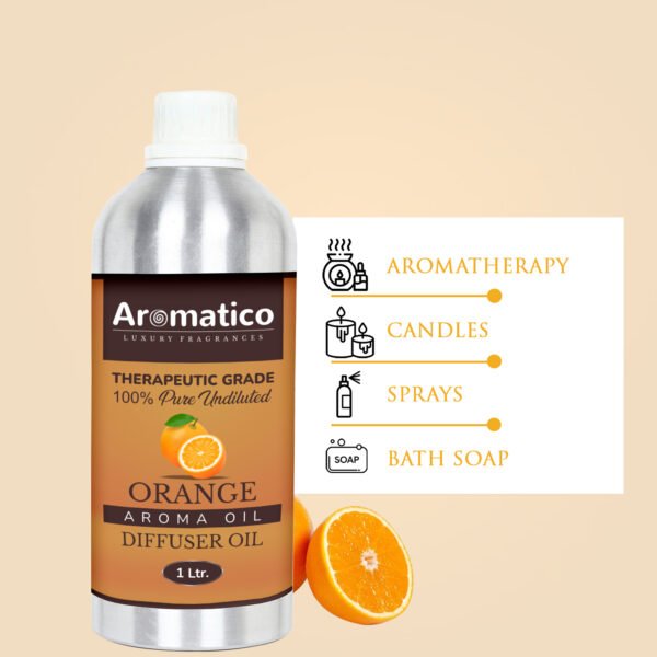 Orange Diffuser Oil with Strong, Long-Lasting Aroma. Premium Aroma Oil for Homes, Offices & Showrooms. Aromatherapy, Diffusers, Air Purifiers, Vaporizers - 1 Liter (1000 ml) - Image 6