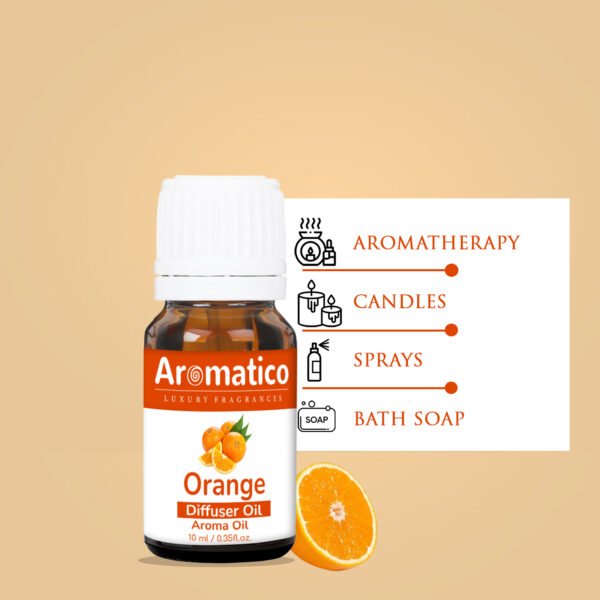 Orange Diffuser Oil for Long-Lasting - Premium Home Fragrance Oil for Aromatherapy, Meditation & Concentration - Versatile Use in Diffusers, Air Fresheners - 10ml - Image 6