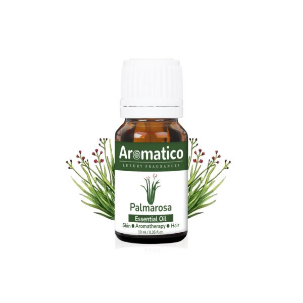Palmarosa Essential Oil 100% Pure Natural & Undiluted Therapeutic Grade for Dry Skin Care and Aromatherapy - 10ml