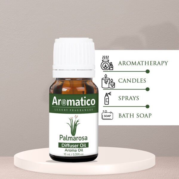 Palmarosa Diffuser Oil | Fresh and Long Lasting Fragrance for Office, Home, Spa & Restaurant | Aroma Essential Aroma Diffuser Oil | 10ML - Image 6