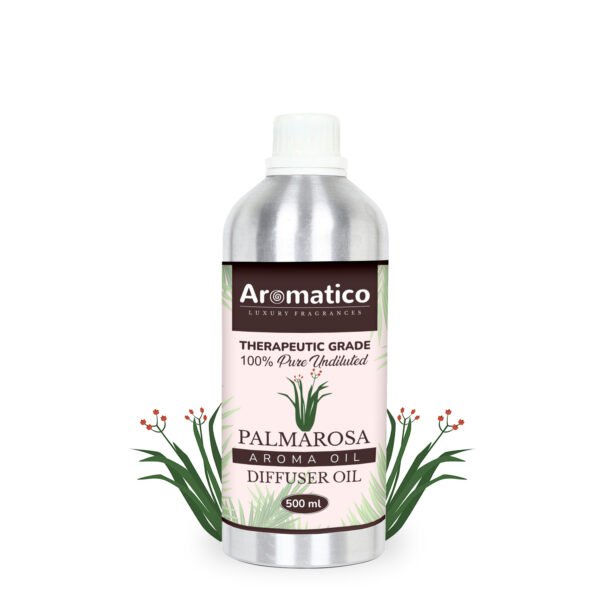 Palmarosa Diffuser Oil with Strong, Long-Lasting Aroma. Premium Aroma Oil for Homes, Offices & Showrooms. Aromatherapy, Diffusers, Air Purifiers, Vaporizers - 500 ml