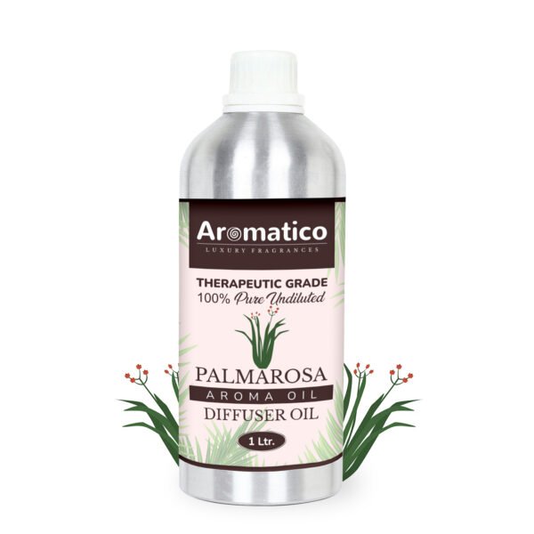 Palmrosa Diffuser Oil with Strong, Long-Lasting Aroma. Premium Aroma Oil for Homes, Offices & Showrooms. Aromatherapy, Diffusers, Air Purifiers, Vaporizers - 1 Liter (1000 ml)