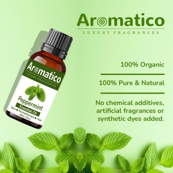 Peppermint Essential Oil for Skin & Hair Care, Scalp, Aromatherapy |100% Pure & Natural Therapeutic Grade, Undiluted - 30ml - Image 3