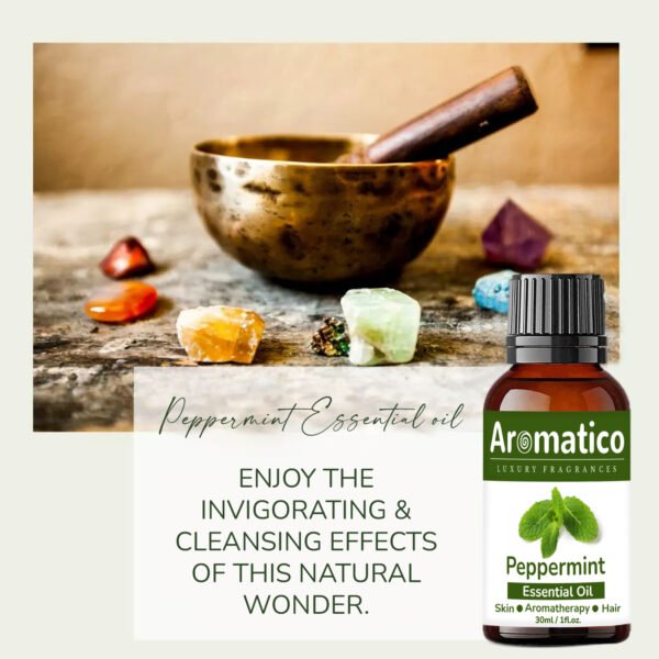 Peppermint Essential Oil for Skin & Hair Care, Scalp, Aromatherapy |100% Pure & Natural Therapeutic Grade, Undiluted - 30ml - Image 4