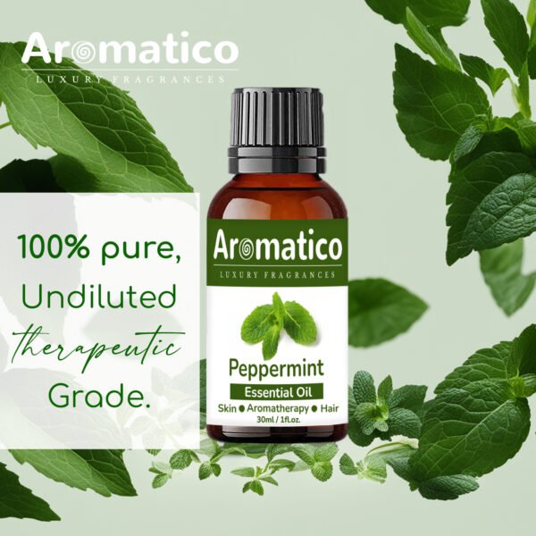 Peppermint Essential Oil for Skin & Hair Care, Scalp, Aromatherapy |100% Pure & Natural Therapeutic Grade, Undiluted - 30ml - Image 6