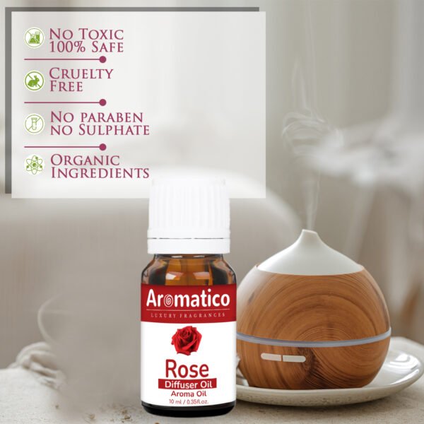 Rose Diffuser Oil for Long-Lasting - Premium Home Fragrance Oil for Aromatherapy, Meditation & Concentration - Versatile Use in Diffusers, Air Fresheners - 10ml - Image 3