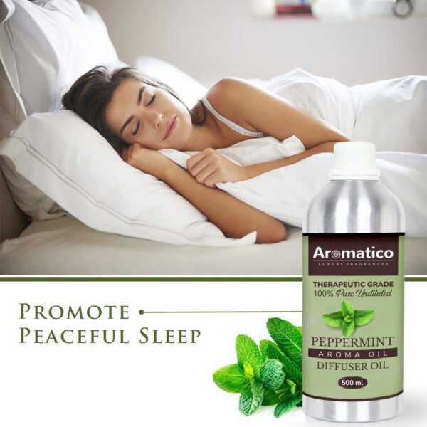 Peppermint Diffuser Oil with Strong, Long-Lasting Aroma. Premium Aroma Oil for Homes, Offices & Showrooms. Aromatherapy, Diffusers, Air Purifiers, Vaporizers - 500ML - Image 4