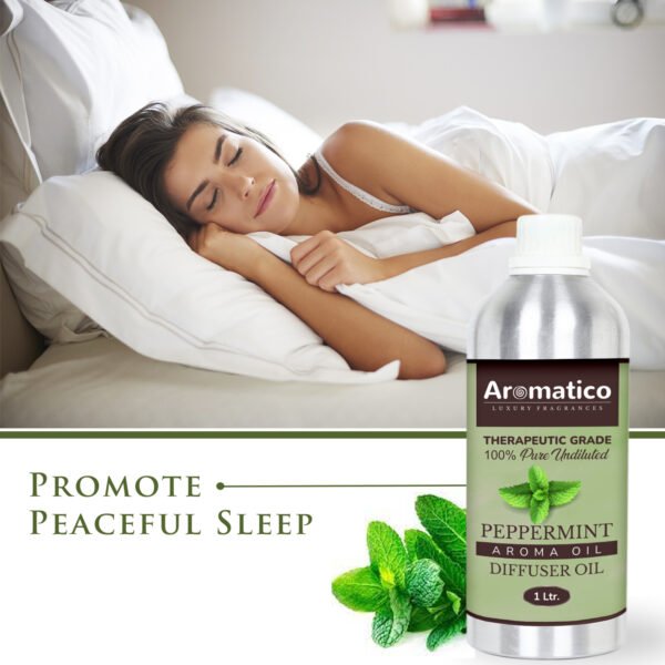 Peppermint Diffuser Oil with Strong, Long-Lasting Aroma. Premium Aroma Oil for Homes, Offices & Showrooms. For Aromatherapy, Diffusers, Air Purifiers, Vaporizers - 1 Liter (1000 ml) - Image 4