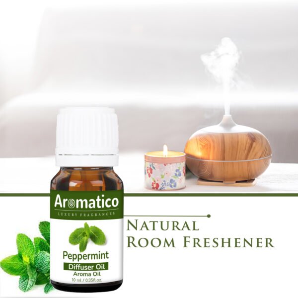 Peppermint Diffuser Oil for Long-Lasting - Premium Home Fragrance Oil for Aromatherapy, Meditation & Concentration - Versatile Use in Diffusers, Air Fresheners - 10ml - Image 5