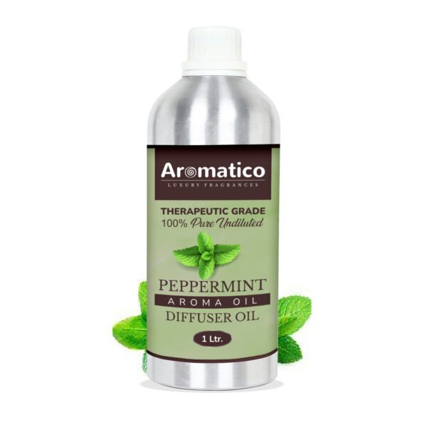 Peppermint Diffuser Oil with Strong, Long-Lasting Aroma. Premium Aroma Oil for Homes, Offices & Showrooms. For Aromatherapy, Diffusers, Air Purifiers, Vaporizers - 1 Liter (1000 ml)