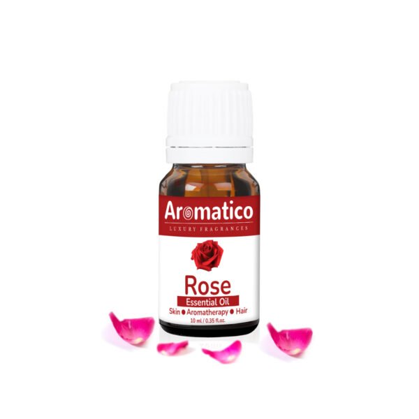 Rose Essential Oil Best for Aromatherapy | Helps in concentration & meditation | Used in Diffusers, Candles, Air Fresheners, Soaps - 10ml