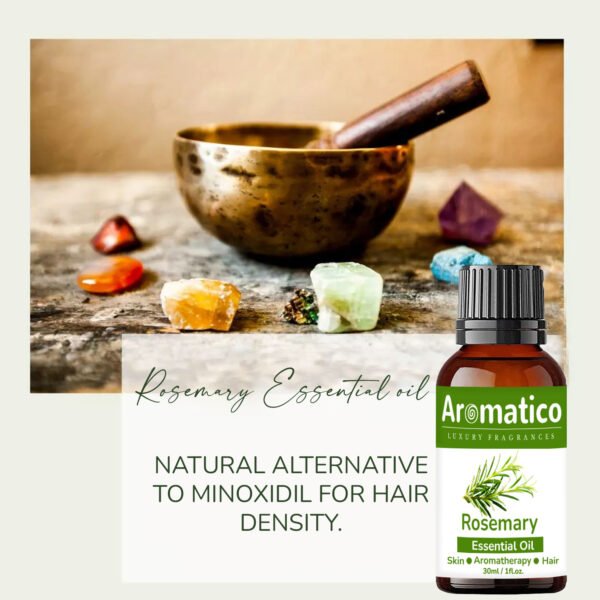 Rosemary Essential Oil. Helps Hair Growth, Controls Hair fall & Dandruff. Aroma Therapy, Stress Relief, Skin & Sleep. 100% Pure & Natural - 30ml - Image 4