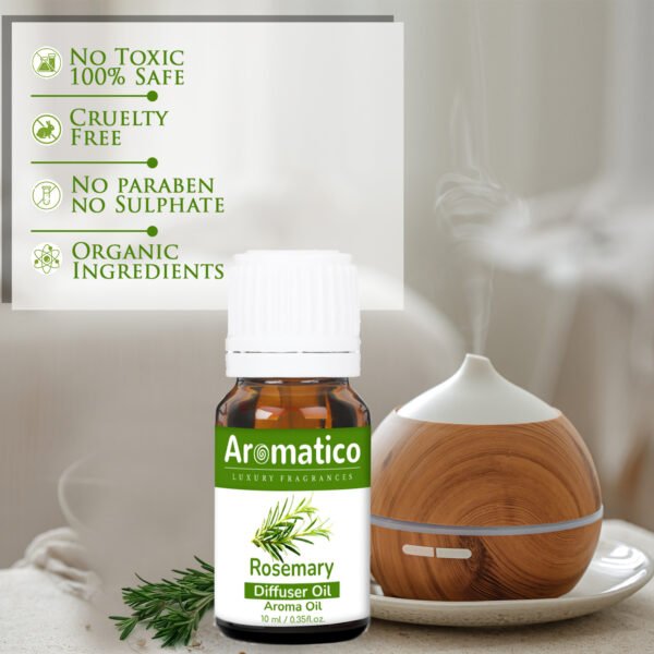 Rosemary Diffuser Oil for Home, Office | Long-Lasting Aroma Fragrance Oil | Natural Pure Therapeutic Grade | 10ML - Image 3
