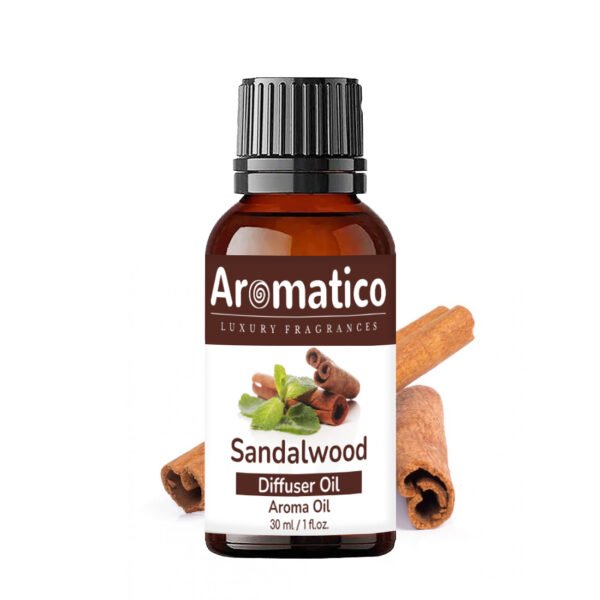 Sandalwood Diffuser Oil for Long-Lasting - Premium Home Fragrance Oil for Aromatherapy, Meditation & Concentration - Versatile Use in Diffusers, Air Fresheners | 30ml