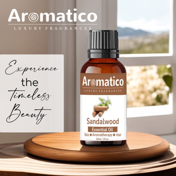Sandalwood Essential Oil for Aroma Therapy, Stress Relief & Relaxation - Organic Oil for Aromatherapy, Diffuser, Soap & Candle Making - 30ML - Image 3