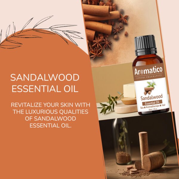 Sandalwood Essential Oil for Aroma Therapy, Stress Relief & Relaxation - Organic Oil for Aromatherapy, Diffuser, Soap & Candle Making - 30ML - Image 5