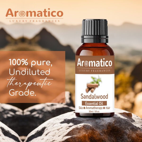Sandalwood Essential Oil for Aroma Therapy, Stress Relief & Relaxation - Organic Oil for Aromatherapy, Diffuser, Soap & Candle Making - 30ML - Image 6