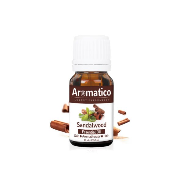 Sandalwood Essential Oil for Aroma Therapy, Stress Relief & Relaxation - Organic Oil for Aromatherapy, Diffuser, Soap & Candle Making 10ml