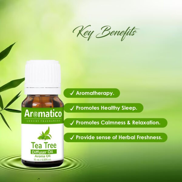 Luxury Fragrances - Tea Tree Aroma Oil for Long-Lasting - Premium Home Fragrance Oil for Aromatherapy, Meditation & Concentration - Versatile Use in Diffusers, Air Fresheners - 10ml - Image 2