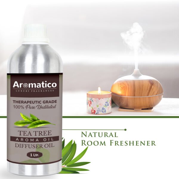 Tea Tree Diffuser Oil with Strong, Long-Lasting Aroma. Premium Aroma Oil for Homes, Offices & Showrooms. Aromatherapy, Diffusers, Air Purifiers, Vaporizers - 1 Liter (1000 ml) - Image 5