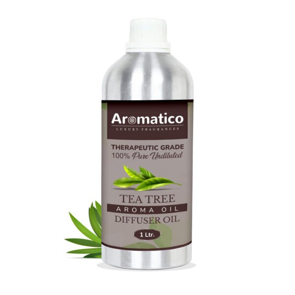 Tea Tree Diffuser Oil with Strong, Long-Lasting Aroma. Premium Aroma Oil for Homes, Offices & Showrooms. Aromatherapy, Diffusers, Air Purifiers, Vaporizers - 1 Liter (1000 ml)