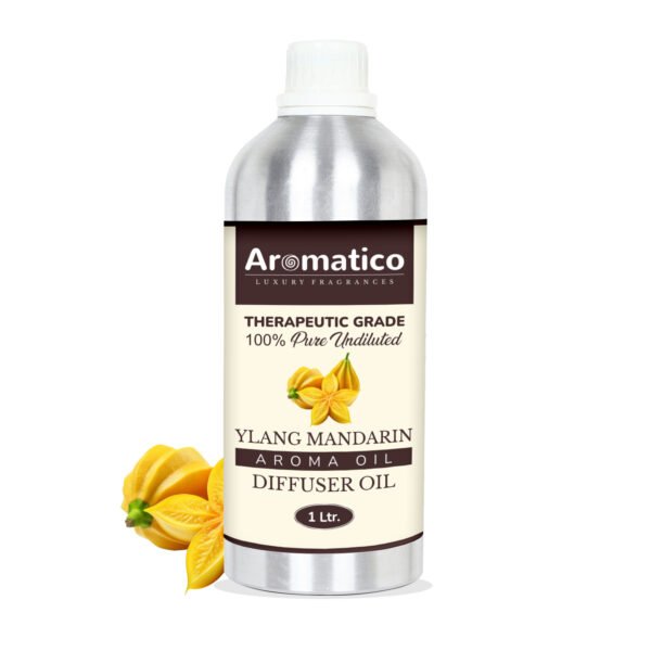 Ylang Mandarin Diffuser Oil with Strong, Long-Lasting Aroma. Premium Aroma Oil for Homes, Offices & Showrooms. For Aromatherapy, Diffusers, Air Purifiers, Vaporizers - 1 Liter (1000 ml)