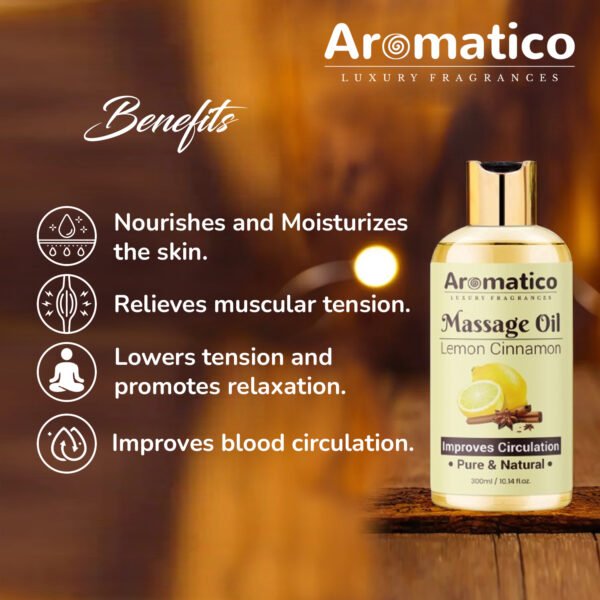 Lemon Cinnamon Massage Oil. Romantic Oil for Passionate Evenings - 300ml. Intimate Full Body Massage Oil for Couples. Non-sticky, Made of Only Natural Ingredients - Image 6